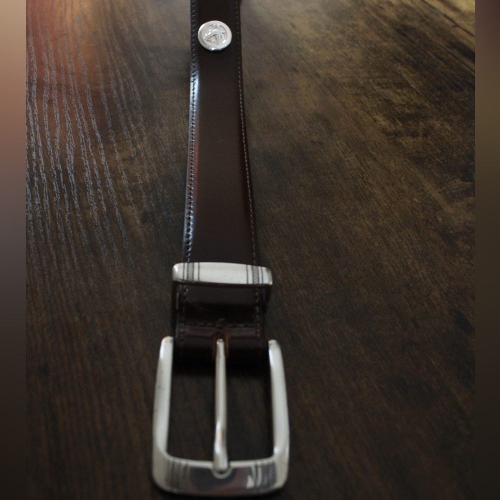 Canterbury Genuine Leather Brown Belt with Silver Buckle